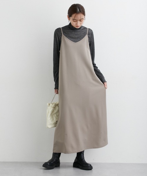 nissen（ニッセン）の「２点セット（シアートップス+キャミワンピース）（ワンピース・レディース・ブラック/ネイビー/モカ/ブラック系/ベージュ系・LL/M/S/L）」の12枚目の写真