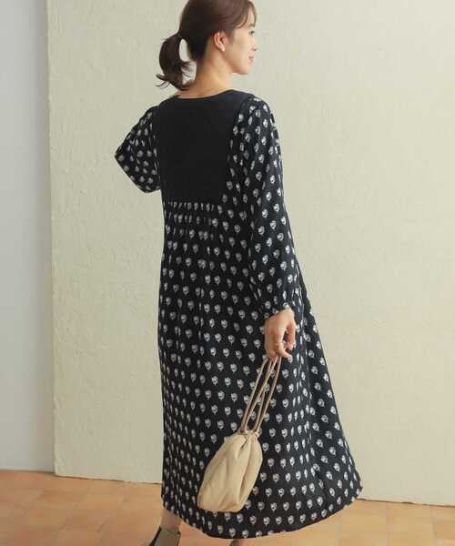 URBAN RESEARCH DOORS(アーバンリサーチドアーズ)の「インドコットンプリントワンピース(ワンピース・レディース・ブラック系その他/ベージュ系その他・MEDIUM)」の10枚目の写真