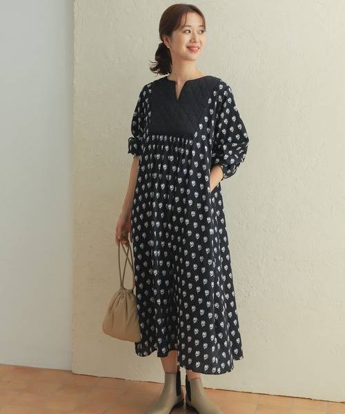 URBAN RESEARCH DOORS(アーバンリサーチドアーズ)の「インドコットンプリントワンピース(ワンピース・レディース・ブラック系その他/ベージュ系その他・MEDIUM)」の21枚目の写真