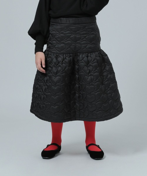 LOWRYS FARM（ローリーズファーム）の「キルティングミディスカート　981564（スカート・キッズ・ホワイト/ブラック・150cm/160cm）」の2枚目の写真