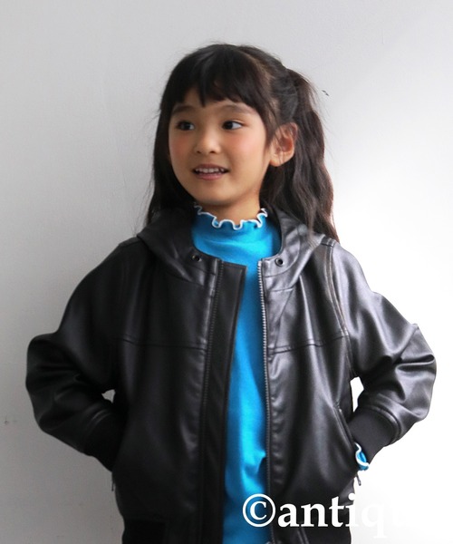 antiqua(アンティカ)の「配色メロウトップス(Tシャツ/カットソー・キッズ・ブラック/オフホワイト/ブルー/オレンジ・150/160/140/120/130)」の21枚目の写真