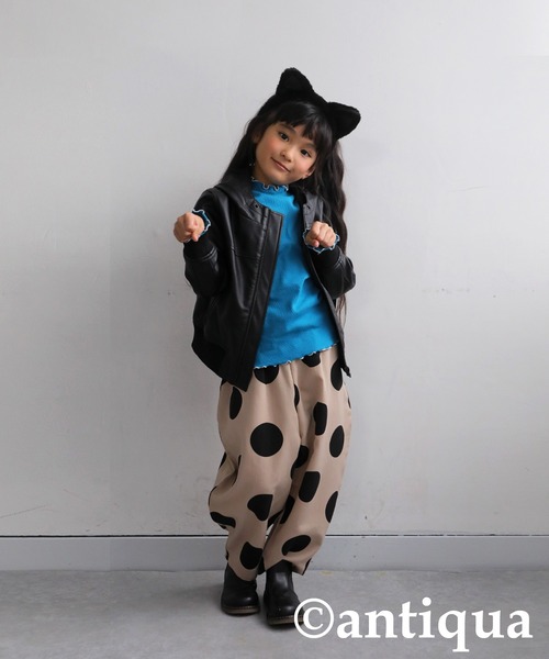 antiqua(アンティカ)の「配色メロウトップス(Tシャツ/カットソー・キッズ・ブラック/オフホワイト/ブルー/オレンジ・150/160/140/120/130)」の20枚目の写真