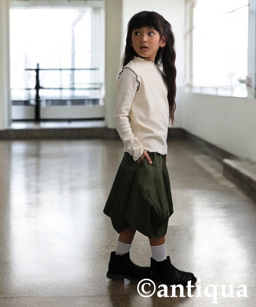 antiqua(アンティカ)の「配色メロウトップス(Tシャツ/カットソー・キッズ・ブラック/オフホワイト/ブルー/オレンジ・150/160/140/120/130)」の15枚目の写真