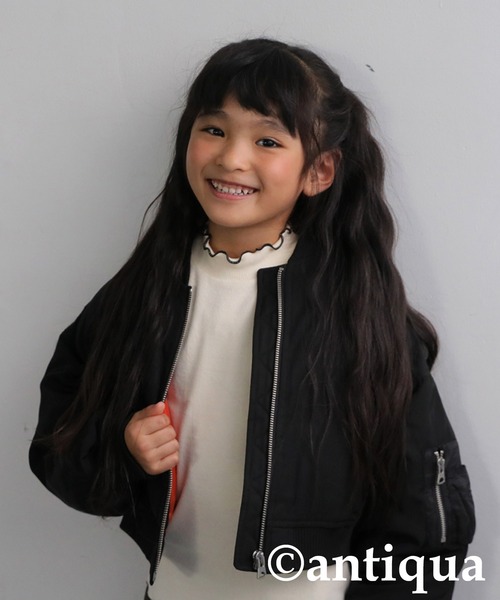 antiqua(アンティカ)の「配色メロウトップス(Tシャツ/カットソー・キッズ・ブラック/オフホワイト/ブルー/オレンジ・150/160/140/120/130)」の17枚目の写真