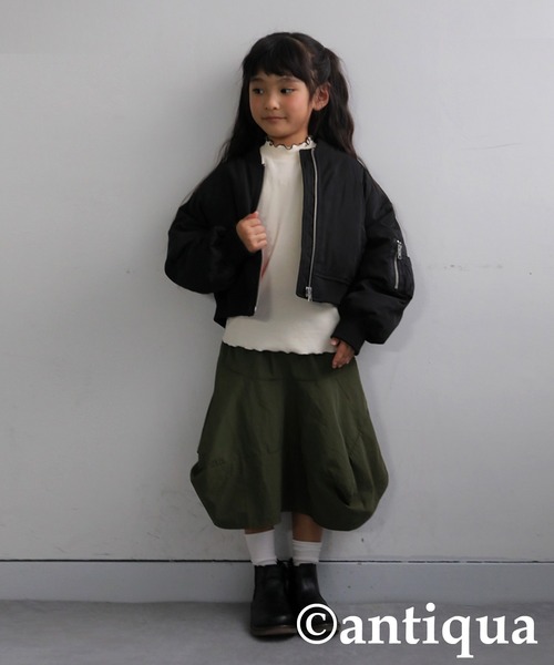 antiqua(アンティカ)の「配色メロウトップス(Tシャツ/カットソー・キッズ・ブラック/オフホワイト/ブルー/オレンジ・150/160/140/120/130)」の19枚目の写真