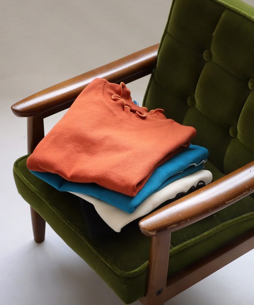 antiqua(アンティカ)の「配色メロウトップス(Tシャツ/カットソー・キッズ・ブラック/オフホワイト/ブルー/オレンジ・150/160/140/120/130)」の7枚目の写真