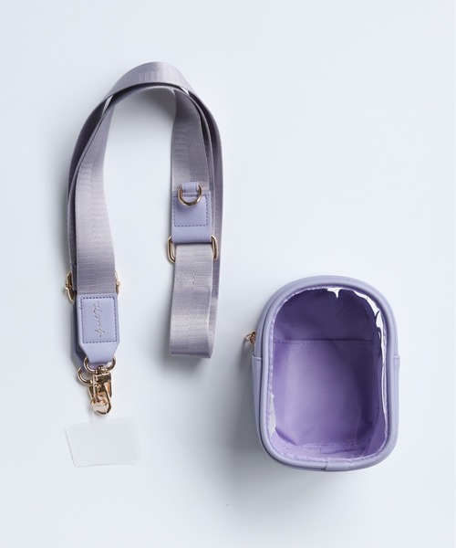 LAC-VERT（ラック・ヴェール）の「【推し活】取り外し可能クリアショルダーぬいぐるみポーチ/スマホストラップ（スマホグッズ・レディース・パープル/ダークグレー/ピンク/ベージュ/グリーン/ブルー/イエロー・FREE）」の6枚目の写真