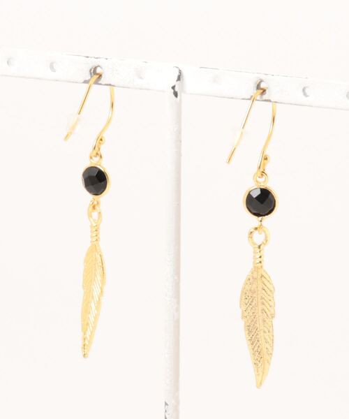 チャイハネ(チャイハネ)の「【チャイハネ】フェザーストーンピアス(ピアス(両耳用)・レディース・ゴールド/シルバー・FREE)」の3枚目の写真