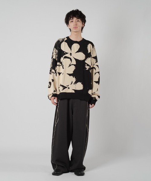 Wizzard(ウィザード)の「Wizzard ウィザード / JACQUARD CREWNECK KNIT ジャガードクルーネックニット 総柄ビッグシルエットセーター / W24SS-KN010(ニット/セーター・メンズ・ブラック/ブルー/イエロー・2/3/1)」の6枚目の写真