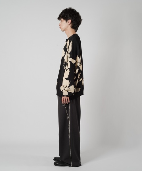 Wizzard(ウィザード)の「Wizzard ウィザード / JACQUARD CREWNECK KNIT ジャガードクルーネックニット 総柄ビッグシルエットセーター / W24SS-KN010(ニット/セーター・メンズ・ブラック/ブルー/イエロー・2/3/1)」の7枚目の写真