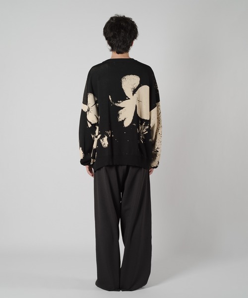 Wizzard(ウィザード)の「Wizzard ウィザード / JACQUARD CREWNECK KNIT ジャガードクルーネックニット 総柄ビッグシルエットセーター / W24SS-KN010(ニット/セーター・メンズ・ブラック/ブルー/イエロー・2/3/1)」の8枚目の写真