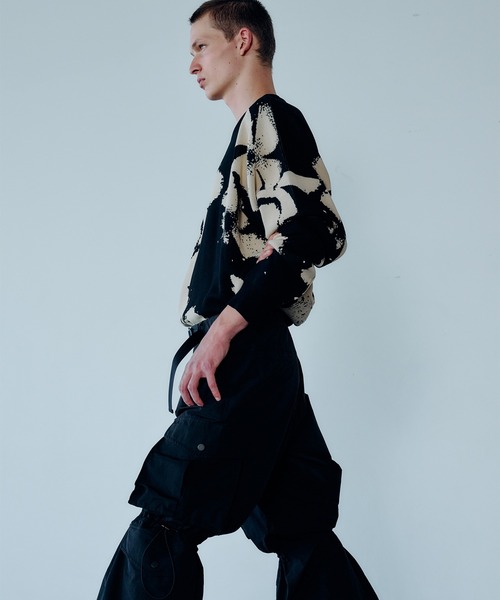 Wizzard(ウィザード)の「Wizzard ウィザード / JACQUARD CREWNECK KNIT ジャガードクルーネックニット 総柄ビッグシルエットセーター / W24SS-KN010(ニット/セーター・メンズ・ブラック/ブルー/イエロー・2/3/1)」の5枚目の写真