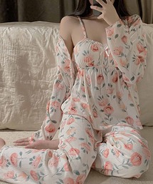 カップ付きキャミソール/カーディガン/パンツ　3点セット