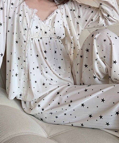 NANEA（ナネア）の「カップ付きキャミソール/カーディガン/パンツ　3点セット（ルームウェア/パジャマ・レディース・ブルー/ピンク/ドット/ピンク系その他2/ブラック系その他2/ブラック系その他/ピンク系その他/レッド/ブラック・LARGE/X-LARGE/MEDIUM）」の19枚目の写真