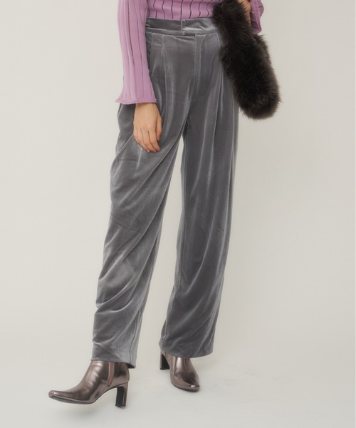 セール】ツータックリラックスベロアパンツ（スラックス）｜LA BELLE