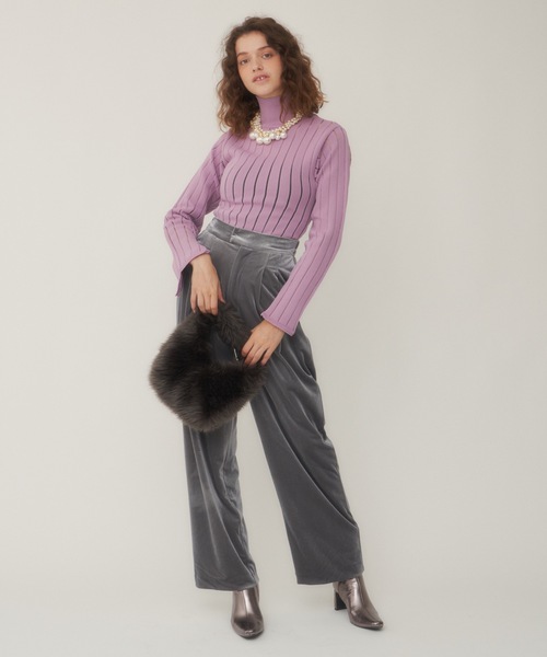 セール】ツータックリラックスベロアパンツ（スラックス）｜LA BELLE