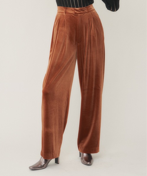セール】ツータックリラックスベロアパンツ（スラックス）｜LA BELLE
