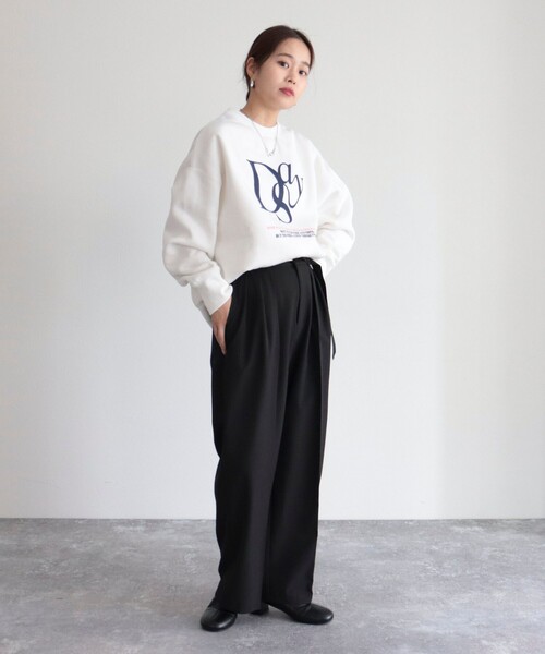 fredy emue（フレディエミュ）の「グラフィック裏起毛スウェット（スウェット・レディース・チャコールグレー/ライトグレー/オフホワイト・38）」の16枚目の写真