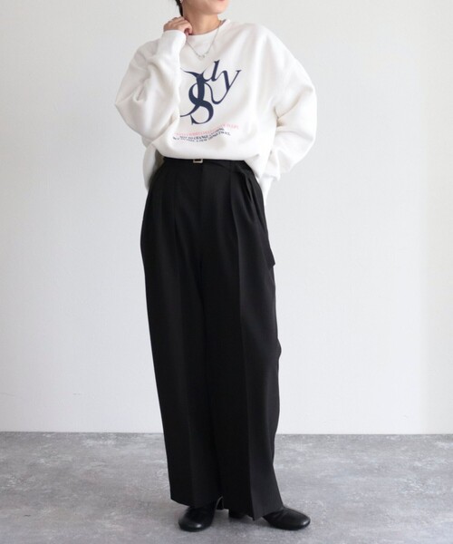 fredy emue（フレディエミュ）の「グラフィック裏起毛スウェット（スウェット・レディース・チャコールグレー/ライトグレー/オフホワイト・38）」の19枚目の写真