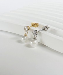【ステンレス】パール ドロップデザイン ピアス