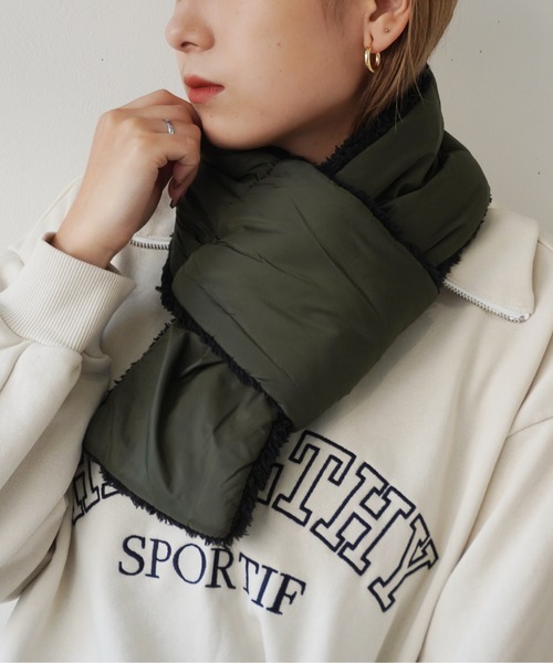 Port（ポート）の「ナイロン 裏ボア マフラー #_（マフラー・メンズ・カーキ/ブラック・FREE）」の2枚目の写真