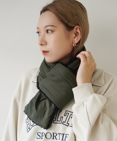 Port（ポート）の「ナイロン 裏ボア マフラー #_（マフラー・メンズ・カーキ/ブラック・FREE）」の6枚目の写真