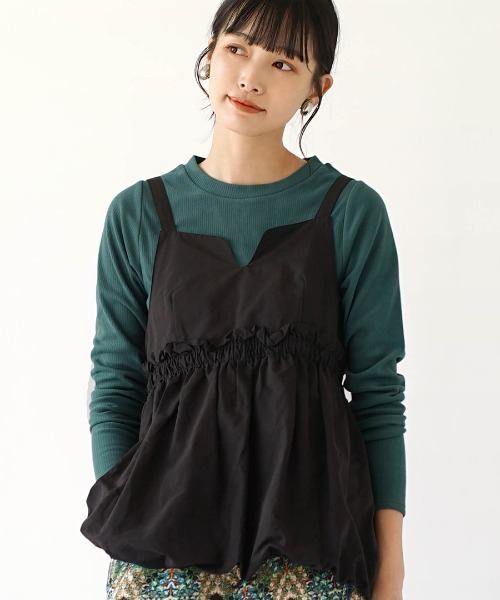 e-zakkamania stores（イーザッカマニアストアーズ）の「【素肌に触れても心地よい】しっとりなめらか 起毛リブカットソー［クルーネック］（Tシャツ/カットソー・レディース・グレイッシュベージュ/マスタード/ブラック/ラベンダー/ブルーグリーン/オフホワイト/スモークピンク・M）」の15枚目の写真