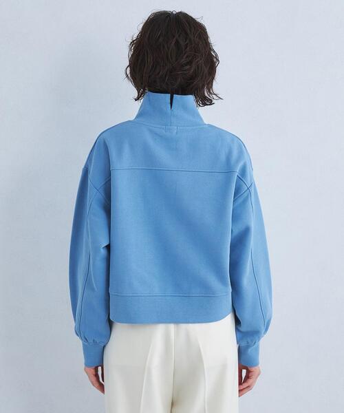 green label relaxing（グリーンレーベルリラクシング）の「GIZA ウラキモウ ハイネック プルオーバー カットソー（スウェット・レディース・ライトブルー/ホワイト/ブラック・FREE）」の12枚目の写真