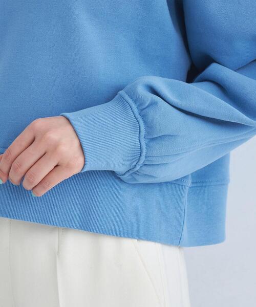 green label relaxing（グリーンレーベルリラクシング）の「GIZA ウラキモウ ハイネック プルオーバー カットソー（スウェット・レディース・ライトブルー/ホワイト/ブラック・FREE）」の15枚目の写真