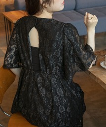 forksy. | 【forksy.】【オケージョン対応】バックオープンフラワーレースワンピース(ワンピース)