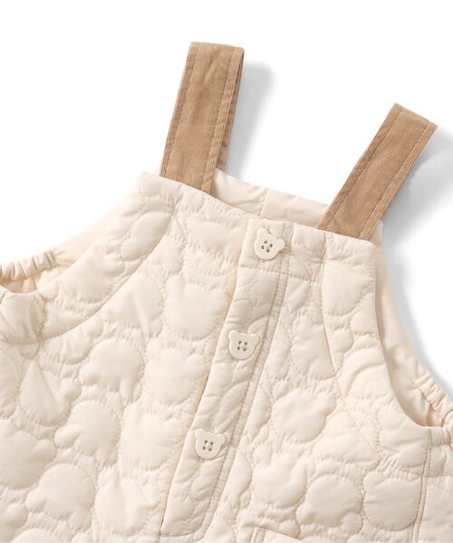 apres les cours(アプレレクール)の「tiny bear キルティングサロペット(サロペット/オーバーオール・キッズ・ベージュ・90/100/110)」の8枚目の写真