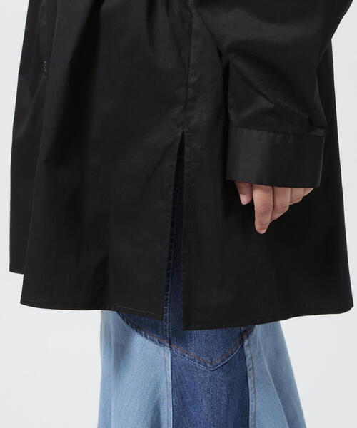 AULA(アウラ)の「AULA/アウラ/Smocking Overshirt(シャツ/ブラウス・レディース・ブラック/ホワイト・F)」の12枚目の写真