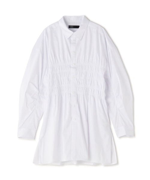 AULA(アウラ)の「AULA/アウラ/Smocking Overshirt(シャツ/ブラウス・レディース・ブラック/ホワイト・F)」の17枚目の写真