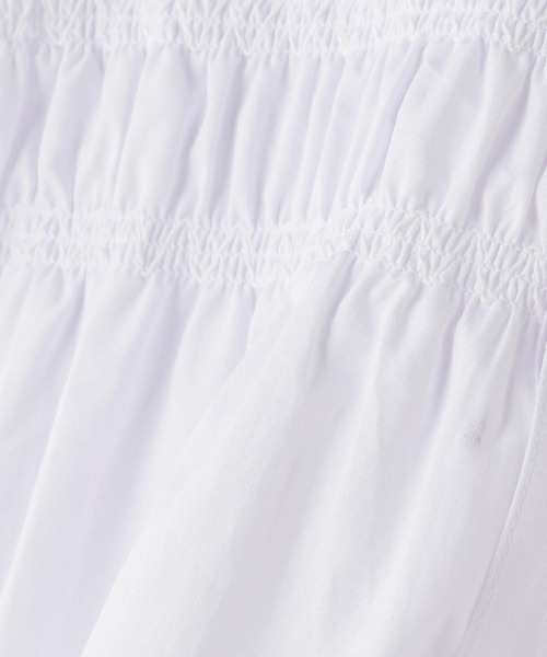 AULA(アウラ)の「AULA/アウラ/Smocking Overshirt(シャツ/ブラウス・レディース・ブラック/ホワイト・F)」の7枚目の写真