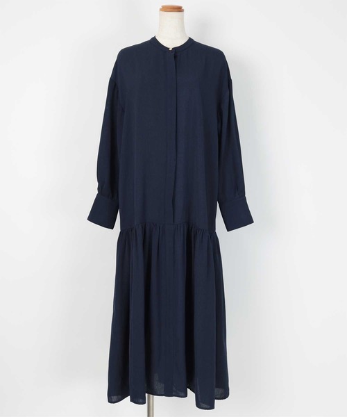 UR'S(ユアーズ)の「バンドカラーティアードワンピース(ワンピース・レディース・ネイビー/オフホワイト・S/M/L)」の13枚目の写真