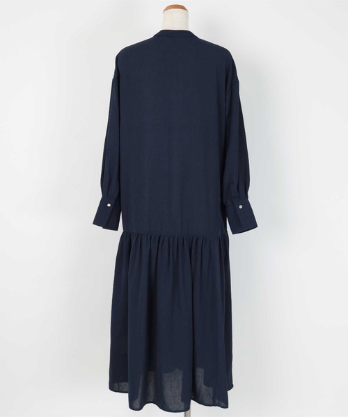 UR'S(ユアーズ)の「バンドカラーティアードワンピース(ワンピース・レディース・ネイビー/オフホワイト・S/M/L)」の15枚目の写真