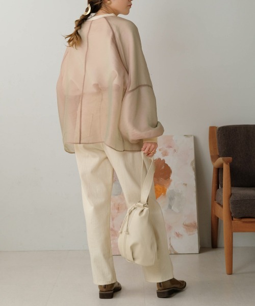 Bab（バブ）の「【裏起毛】シアーレイヤードスウェット（スウェット・レディース・杢グレー/グレイッシュベージュ/ホワイト系その他・FREE）」の9枚目の写真