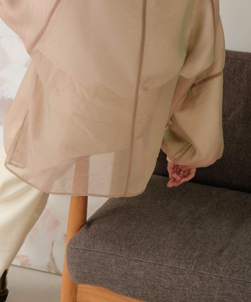 Bab（バブ）の「【裏起毛】シアーレイヤードスウェット（スウェット・レディース・杢グレー/グレイッシュベージュ/ホワイト系その他・FREE）」の12枚目の写真