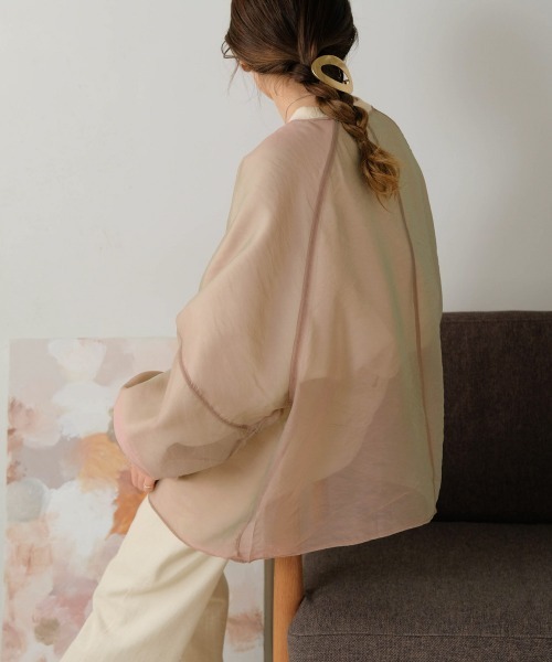 Bab（バブ）の「【裏起毛】シアーレイヤードスウェット（スウェット・レディース・杢グレー/グレイッシュベージュ/ホワイト系その他・FREE）」の13枚目の写真