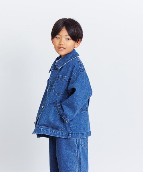 LOWRYS FARM(ローリーズファーム)の「デニムカバーオール 993723(デニムジャケット・キッズ・ブルー/ケミカルウォッシュ・130cm/110cm/150cm/120cm/140cm)」の9枚目の写真