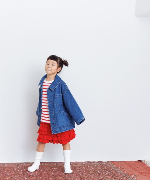 LOWRYS FARM(ローリーズファーム)の「デニムカバーオール 993723(デニムジャケット・キッズ・ブルー/ケミカルウォッシュ・130cm/110cm/150cm/120cm/140cm)」の11枚目の写真