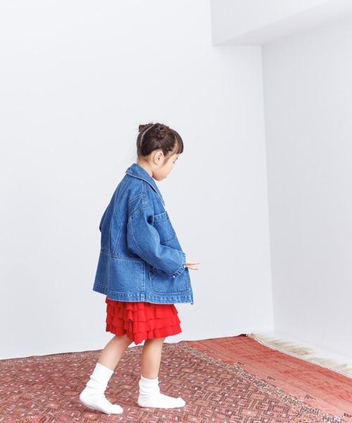 LOWRYS FARM(ローリーズファーム)の「デニムカバーオール 993723(デニムジャケット・キッズ・ブルー/ケミカルウォッシュ・130cm/110cm/150cm/120cm/140cm)」の14枚目の写真