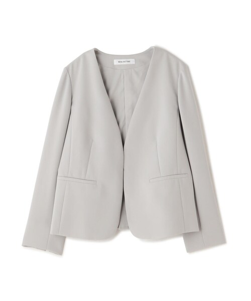 NATURAL BEAUTY BASIC(ナチュラルビューティーベーシック)の「◇PeサテンストレッチSETUPシリーズ ノーカラージャケット(ノーカラージャケット・レディース・ネイビー/グレー・LARGE/MEDIUM/SMALL)」の5枚目の写真