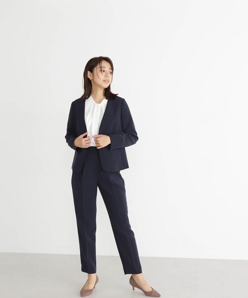 NATURAL BEAUTY BASIC(ナチュラルビューティーベーシック)の「◇PeサテンストレッチSETUPシリーズ ノーカラージャケット(ノーカラージャケット・レディース・ネイビー/グレー・LARGE/MEDIUM/SMALL)」の21枚目の写真
