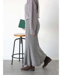 ehka sopo | フリンジツイードマーメイドスカート(スカート)