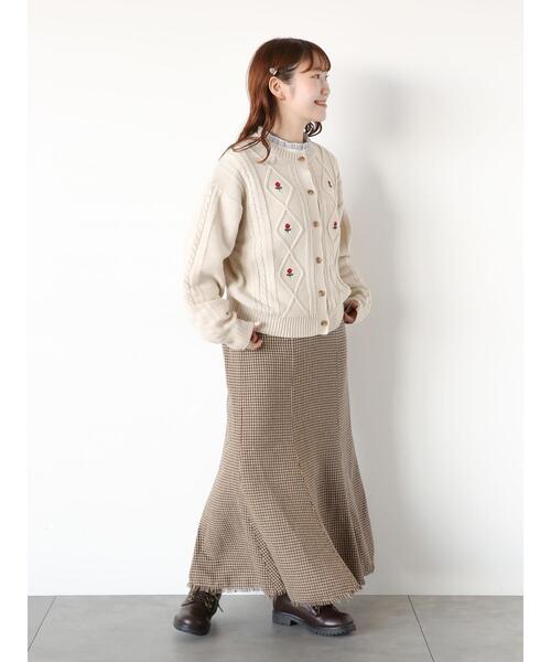 ehka sopo（エヘカソポ）の「フリンジツイードマーメイドスカート（スカート・レディース・ブラック/ブラウン/オフホワイト・F）」の19枚目の写真