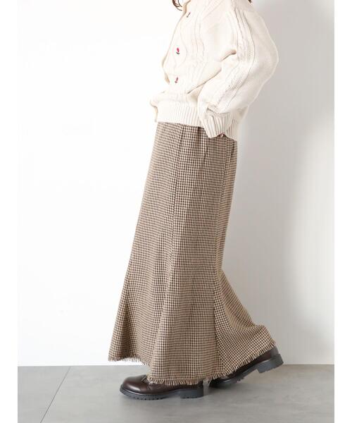 ehka sopo（エヘカソポ）の「フリンジツイードマーメイドスカート（スカート・レディース・ブラック/ブラウン/オフホワイト・F）」の9枚目の写真