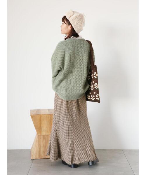 ehka sopo（エヘカソポ）の「フリンジツイードマーメイドスカート（スカート・レディース・ブラック/ブラウン/オフホワイト・F）」の10枚目の写真