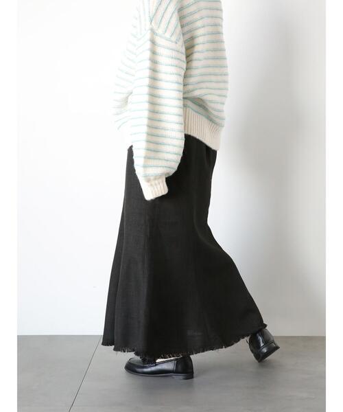 ehka sopo（エヘカソポ）の「フリンジツイードマーメイドスカート（スカート・レディース・ブラック/ブラウン/オフホワイト・F）」の21枚目の写真