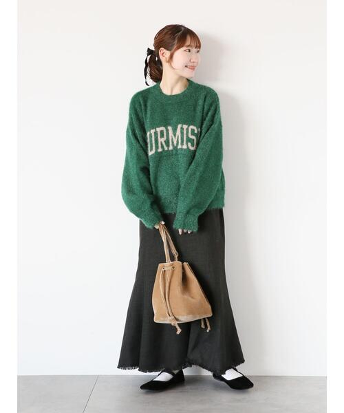 ehka sopo（エヘカソポ）の「フリンジツイードマーメイドスカート（スカート・レディース・ブラック/ブラウン/オフホワイト・F）」の16枚目の写真